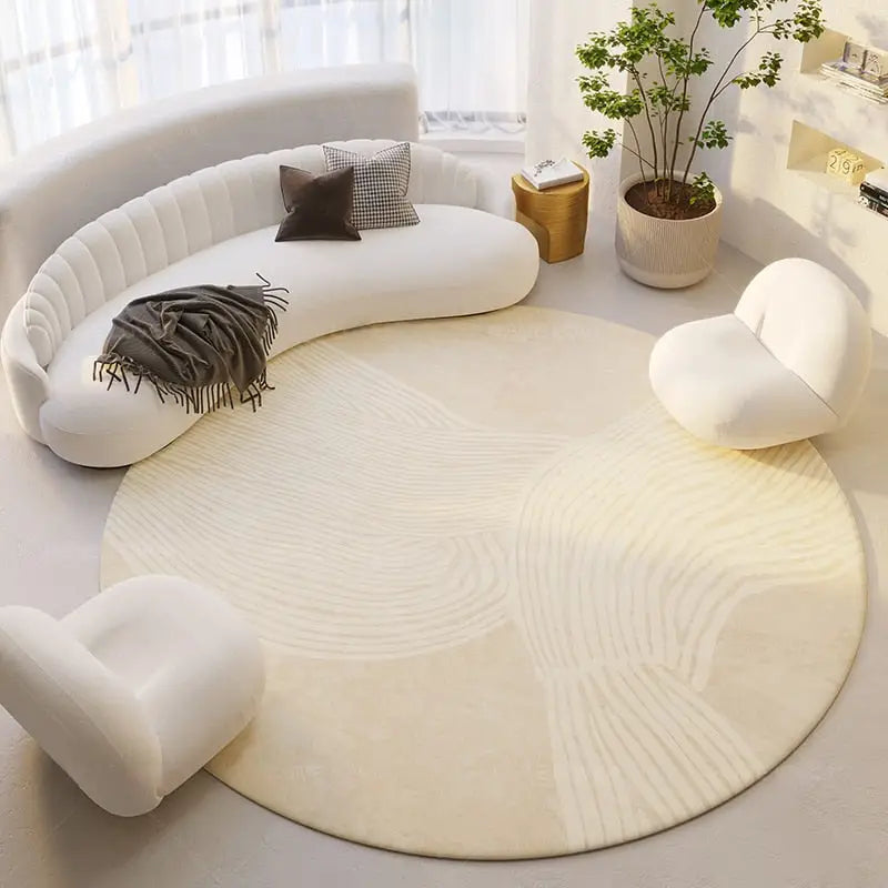 Circular floor rug